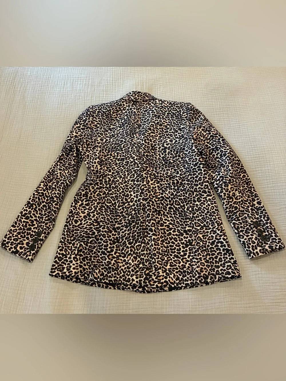 Anine Bing Leopard Print Double Breasted Blazer Size S